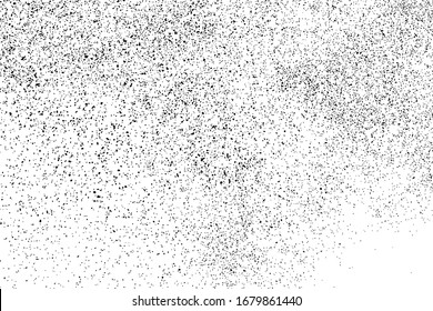 Black grainy texture isolated on white background. Dust overlay. Dark noise granules. Digitally generated image. Vector design elements. Illustration, Eps 10.