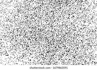 Textura granulada negra aislada sobre fondo blanco. Superposición del polvo. Granulado de ruido oscuro. Imagen generada digitalmente. Elementos de diseño de vectores. Ilustración, Eps 10.