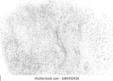 Textura granulada negra aislada sobre fondo blanco. Superposición del polvo. Granulado de ruido oscuro. Imagen generada digitalmente. Elementos de diseño de vectores. Ilustración, Eps 10.