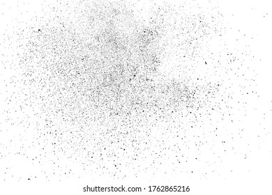 Black grainy texture isolated on white background. Dust overlay. Dark noise granules. Digitally generated image. Vector design elements. Illustration, Eps 10.