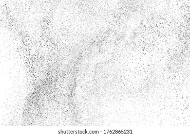 Black grainy texture isolated on white background. Dust overlay. Dark noise granules. Digitally generated image. Vector design elements. Illustration, Eps 10.