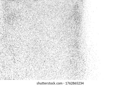 Black grainy texture isolated on white background. Dust overlay. Dark noise granules. Digitally generated image. Vector design elements. Illustration, Eps 10.