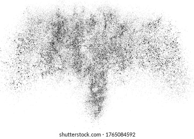 Black Grainy Texture Isolated On White Background. Dust Overlay. Dark Noise Granules. Digitally Generated Image. Vector Design Elements, Illustration, Eps 10.