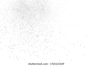 Black Grainy Texture Isolated On White Background. Dust Overlay. Dark Noise Granules. Digitally Generated Image. Vector Design Elements, Illustration, Eps 10.