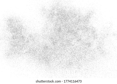 Black grainy texture isolated on white background. Dust overlay. Dark noise granules. Digitally generated image. Vector design elements. Illustration, Eps 10.