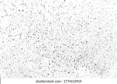 La textura granulada negra aislada sobre fondo blanco. Superposición de polvo. Granulado de ruido oscuro. Imagen generada digitalmente. Elementos de diseño de vectores. Ilustración, Eps 10.