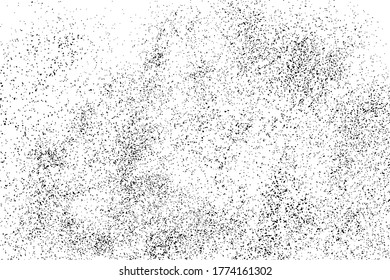 Black grainy texture isolated on white background. Dust overlay. Dark noise granules. Digitally generated image. Vector design elements. Illustration, Eps 10.
