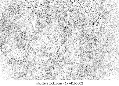 Black grainy texture isolated on white background. Dust overlay. Dark noise granules. Digitally generated image. Vector design elements. Illustration, Eps 10.