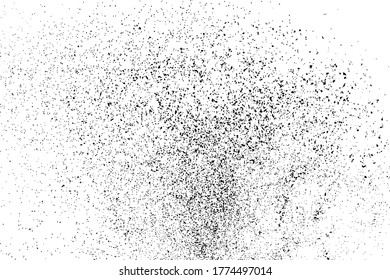 Black grainy texture isolated on white background. Dust overlay. Dark noise granules. Digitally generated image. Vector design elements. Illustration, Eps 10.