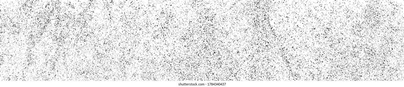 Textura De Grano Negro Aislada En Fondo Blanco. Superposición de polvo. Granulado De Ruido Oscuro. Pancarta Larga Horizontal Amplia Para El Sitio. Elementos de diseño de vectores, Ilustración, EPS 10.