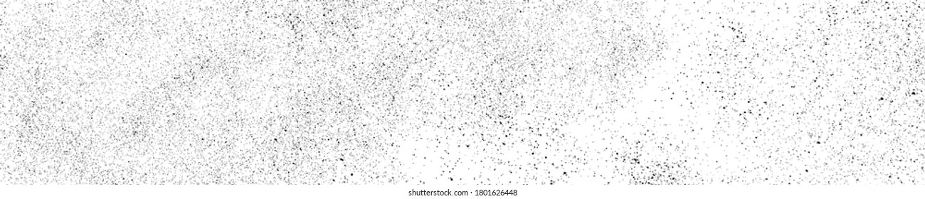 Black Grainy Texture Isolated On White Background. Dust Overlay. Dark Noise Granules. Wide Horizontal Long Banner For Site. Vector Design Elements, Illustration, EPS 10.