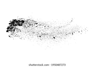 Black grainy texture isolated on white background. Dust overlay. Dark noise granules. Digitally generated image. Vector design elements. Illustration, Eps 10.