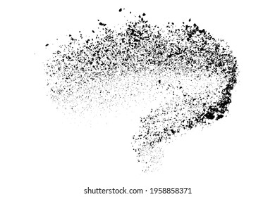 La textura granulada negra aislada sobre fondo blanco. Superposición de polvo. Granulado de ruido oscuro. Imagen generada digitalmente. Elementos de diseño de vectores. Ilustración, Eps 10.