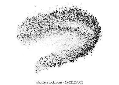Black grainy texture isolated on white background. Dust overlay. Dark noise granules. Digitally generated image. Vector design elements. Illustration, Eps 10.