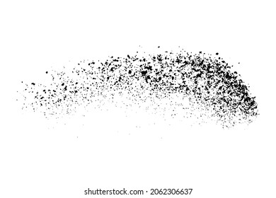 Black grainy texture isolated on white background. Dust overlay. Dark noise granules. Digitally generated image. Vector design elements. Illustration, Eps 10.