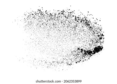 Black grainy texture isolated on white background. Dust overlay. Dark noise granules. Digitally generated image. Vector design elements. Illustration, Eps 10.