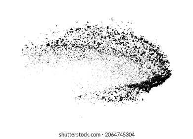 Black grainy texture isolated on white background. Dust overlay. Dark noise granules. Digitally generated image. Vector design elements. Illustration, Eps 10.