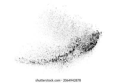 Schwarz-graue Textur einzeln auf weißem Hintergrund. Staubüberlagerung. Dunkles Rauschgranulat. Digitales Bild. Vektordesign-Elemente. Illustration, EPS10.