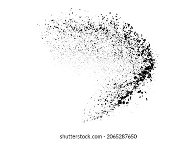 Black grainy texture isolated on white background. Dust overlay. Dark noise granules. Digitally generated image. Vector design elements. Illustration, Eps 10.