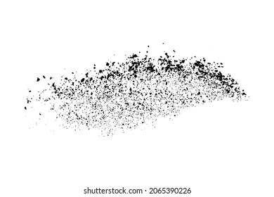 La textura granulada negra aislada sobre fondo blanco. Superposición de polvo. Granulado de ruido oscuro. Imagen generada digitalmente. Elementos de diseño de vectores. Ilustración, Eps 10.