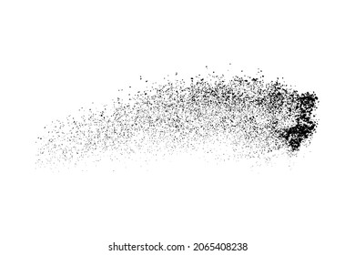 Black grainy texture isolated on white background. Dust overlay. Dark noise granules. Digitally generated image. Vector design elements. Illustration, Eps 10.