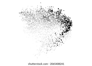 Black grainy texture isolated on white background. Dust overlay. Dark noise granules. Digitally generated image. Vector design elements. Illustration, Eps 10.