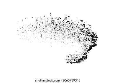 La textura granulada negra aislada sobre fondo blanco. Superposición de polvo. Granulado de ruido oscuro. Imagen generada digitalmente. Elementos de diseño de vectores. Ilustración, Eps 10.