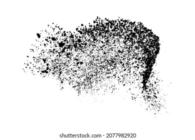 Black grainy texture isolated on white background. Dust overlay. Dark noise granules. Digitally generated image. Vector design elements. Illustration, Eps 10.