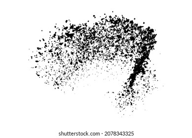 La textura granulada negra aislada sobre fondo blanco. Superposición de polvo. Granulado de ruido oscuro. Imagen generada digitalmente. Elementos de diseño de vectores. Ilustración, Eps 10.