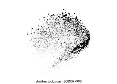 Black grainy texture isolated on white background. Dust overlay. Dark noise granules. Digitally generated image. Vector design elements. Illustration, Eps 10.