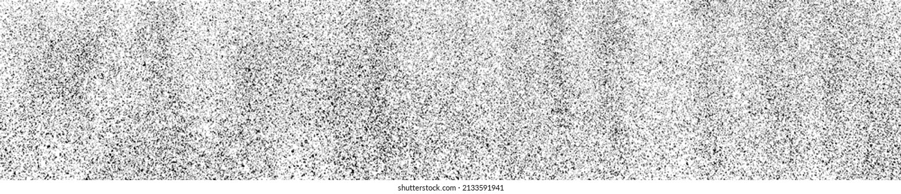 Textura De Grano Negro Aislada En Blanco. Fondo Panorámico. Superposición de polvo. Granulado De Ruido Oscuro. Pancarta Larga Horizontal Amplia Para El Sitio. Ilustración vectorial, EPS 10.