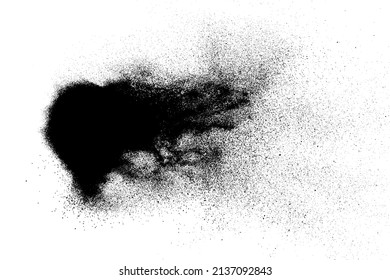 Schwarz-graue Textur einzeln auf weißem Hintergrund. Staubüberlagerung. Dunkles Rauschgranulat. Digitales Bild. Vektordesign-Elemente. Illustration, EPS10.