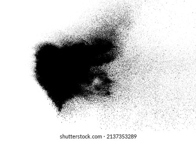 Black grainy texture isolated on white background. Dust overlay. Dark noise granules. Digitally generated image. Vector design elements. Illustration, Eps 10.