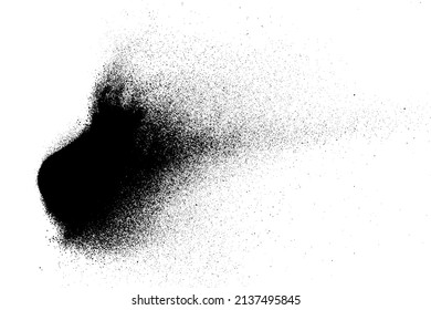 Black grainy texture isolated on white background. Dust overlay. Dark noise granules. Digitally generated image. Vector design elements. Illustration, Eps 10.