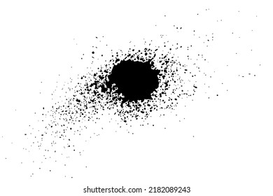 La textura granulada negra aislada sobre fondo blanco. Superposición de polvo. Granulado de ruido oscuro. Imagen generada digitalmente. Elementos de diseño de vectores. Ilustración, Eps 10.