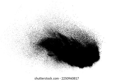 Black grainy texture isolated on white background. Dust overlay. Dark noise granules. Digitally generated image. Vector design elements. Illustration, Eps 10.