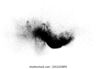 Black grainy texture isolated on white background. Dust overlay. Dark noise granules. Digitally generated image. Vector design elements. Illustration, Eps 10.