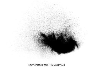 Black grainy texture isolated on white background. Dust overlay. Dark noise granules. Digitally generated image. Vector design elements. Illustration, Eps 10.