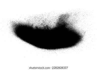 Black grainy texture isolated on white background. Dust overlay. Dark noise granules. Digitally generated image. Vector design elements. Illustration, Eps 10.