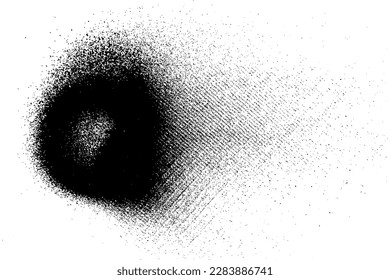 Black grainy texture isolated on white background. Dust overlay. Dark noise granules. Digitally generated image. Vector design elements. Illustration, Eps 10.