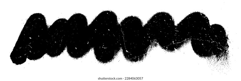 Black grainy texture isolated on white background. Dust overlay. Dark noise granules. Long banner. Vector design elements. Illustration, Eps 10.