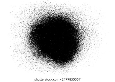 Black grainy texture isolated on white background. Dust overlay. Dark noise granules. Digitally generated image. Vector design elements. Illustration, Eps 10.