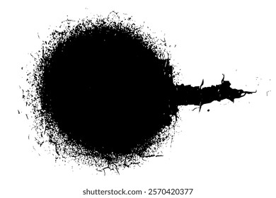 Black grainy texture isolated on white background. Dust overlay. Dark noise granules. Digitally generated image. Vector design elements. Illustration, Eps 10.