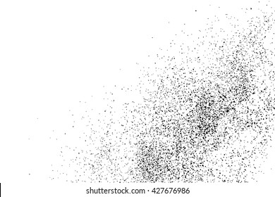 Black grainy texture isolated on white background. Grunge design elements. Vector illustration,eps 10.