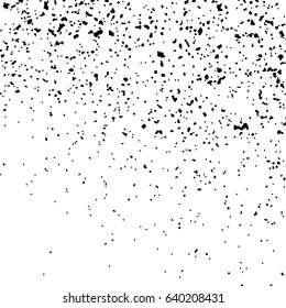 Textura granulada negra aislada sobre fondo blanco. Superposición de tensión texturizada. Elementos de diseño Grunge. Ilustración vectorial, eps 10.