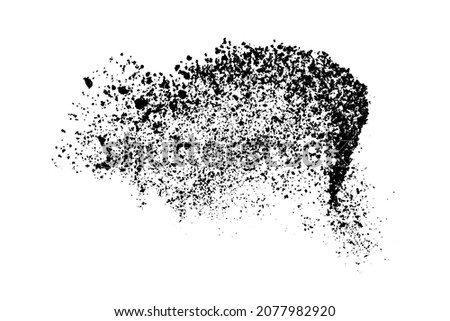 Black grainy texture isolated on white background. Dust overlay. Dark noise granules. Digitally generated image. Vector design elements. Illustration, Eps 10.