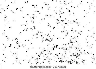 Black grainy textured and isolated on white background glitter and sprinkles. Distress overlay of sugar and salt. Grunge design elements. Vector.