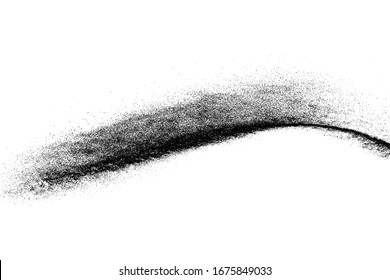 Textura de onda granulada negra aislada sobre fondo blanco. Superposición del polvo. Granulado de ruido oscuro. Imagen generada digitalmente. Elementos de diseño de vectores. Ilustración, Eps 10.