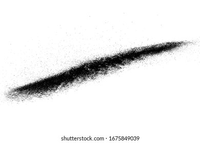 Black grainy wave texture isolated on white background. Dust overlay. Dark noise granules. Digitally generated image. Vector design elements. Illustration, Eps 10.