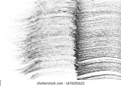 Textura de onda granulada negra aislada sobre fondo blanco. Superposición del polvo. Granulado de ruido oscuro. Imagen generada digitalmente. Elementos de diseño de vectores. Ilustración, Eps 10.